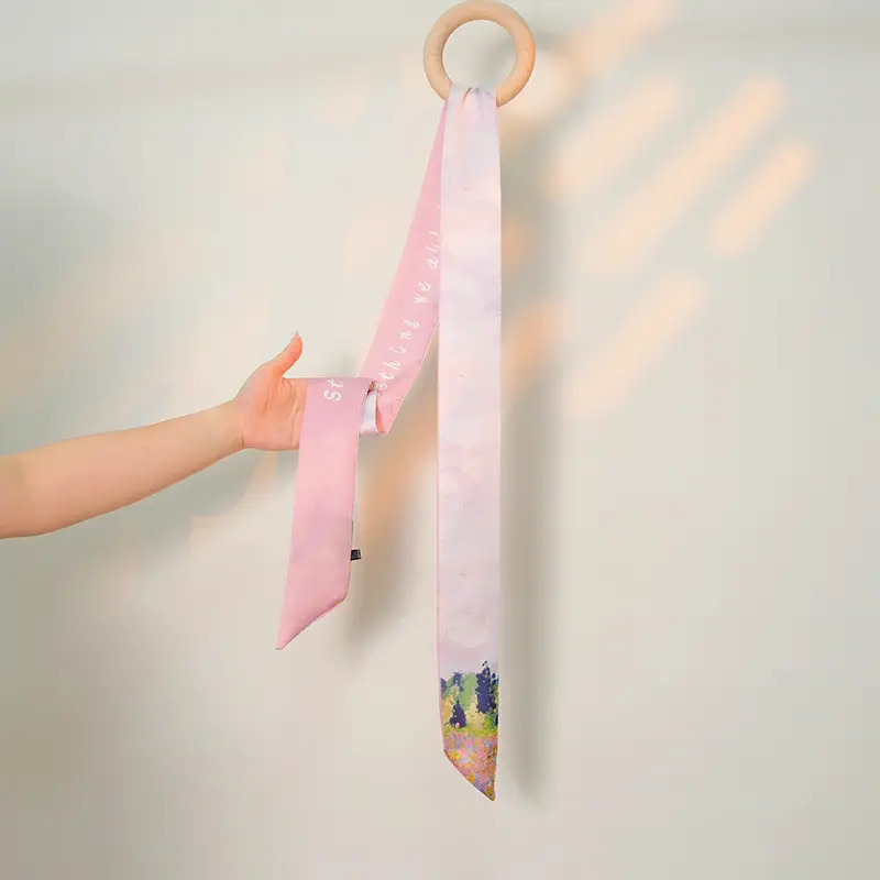 Green Silk Scarf for Women High-end Fashion Elegant Belt