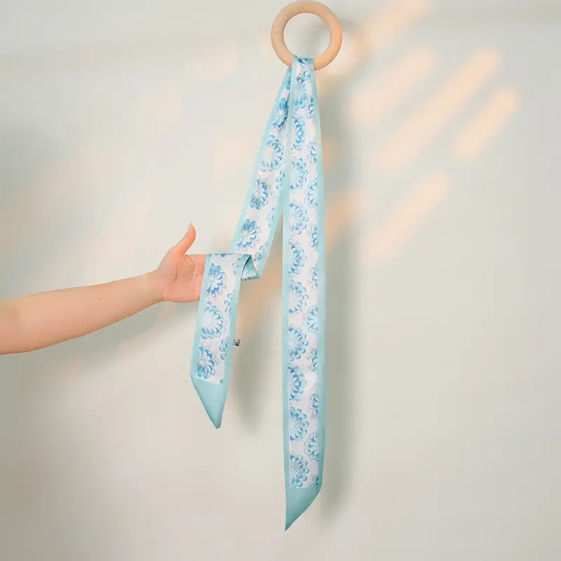 Green Silk Scarf for Women High-end Fashion Elegant Belt