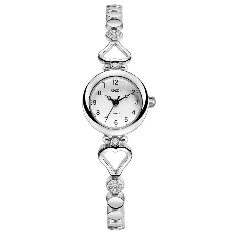 Gold Women's Quartz Watch with Crystal Bracelet