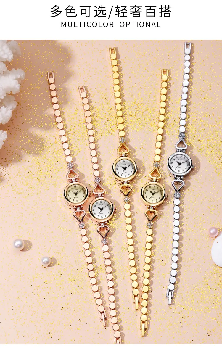 Gold Women's Quartz Watch with Crystal Bracelet — feature 4