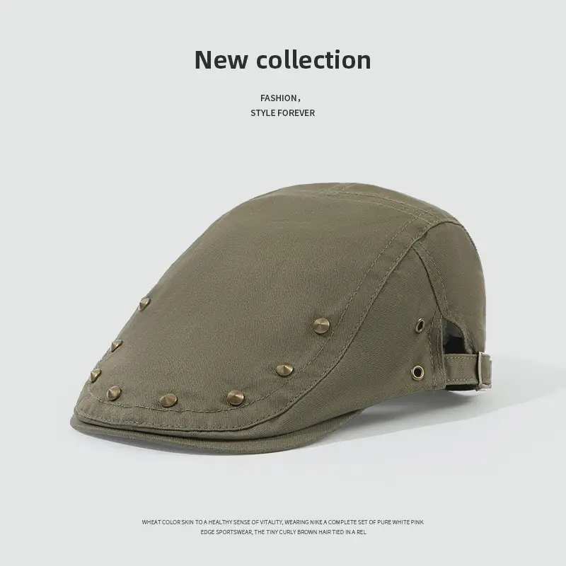 New Japanese Rivet Solid Brown Forward Cap - Image 4