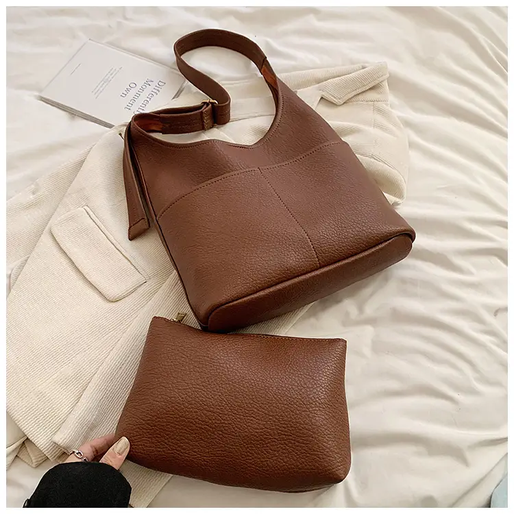 Women's Beige Leather Shoulder Messenger Bag 2024 New Large Capacity — feature 26