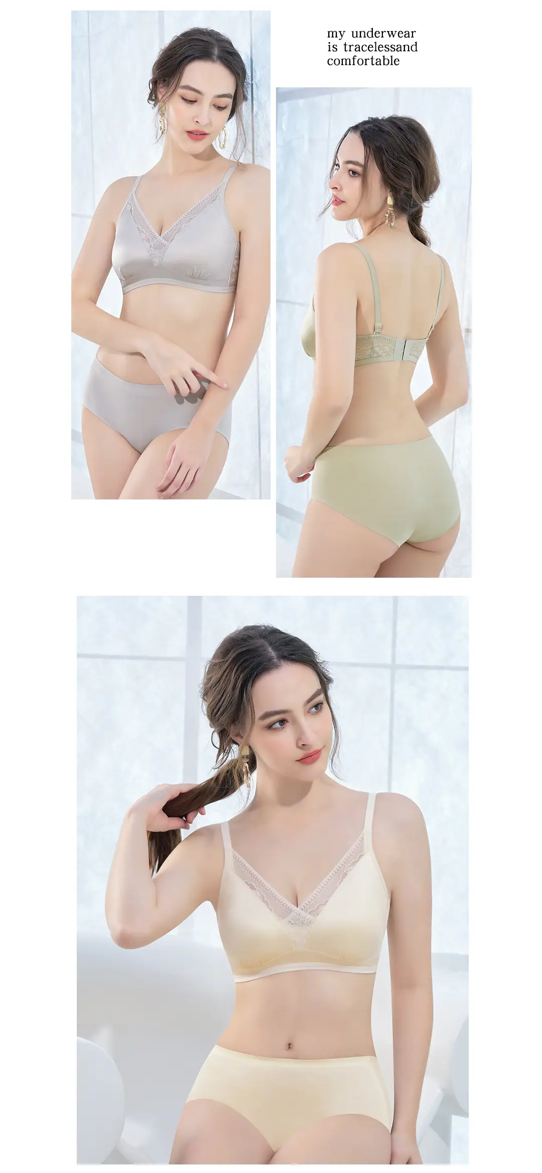 French Style Lace Traceless Underwear Women's Push-Up Anti-Sagging Thin Satin Small Chest Large — feature 22