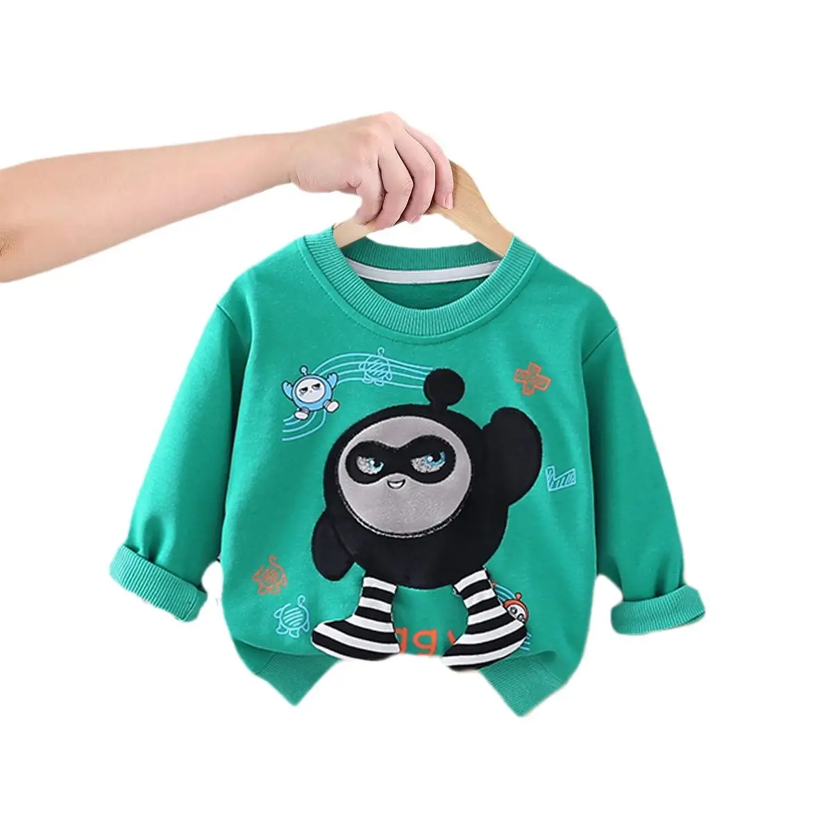 Boys Cotton Long Sleeve T-Shirt Blue UNO D Design