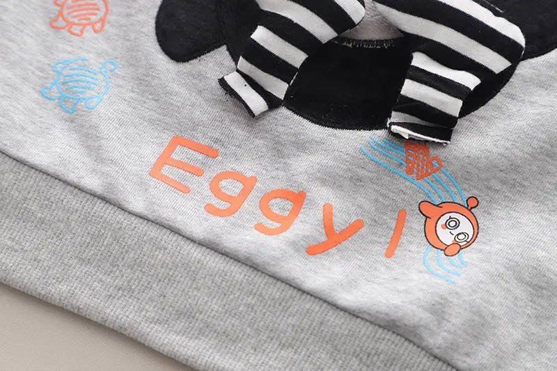 Boys Cotton Long Sleeve T-Shirt Blue UNO D Design — feature 11