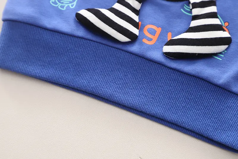Boys Cotton Long Sleeve T-Shirt Blue UNO D Design — feature 16