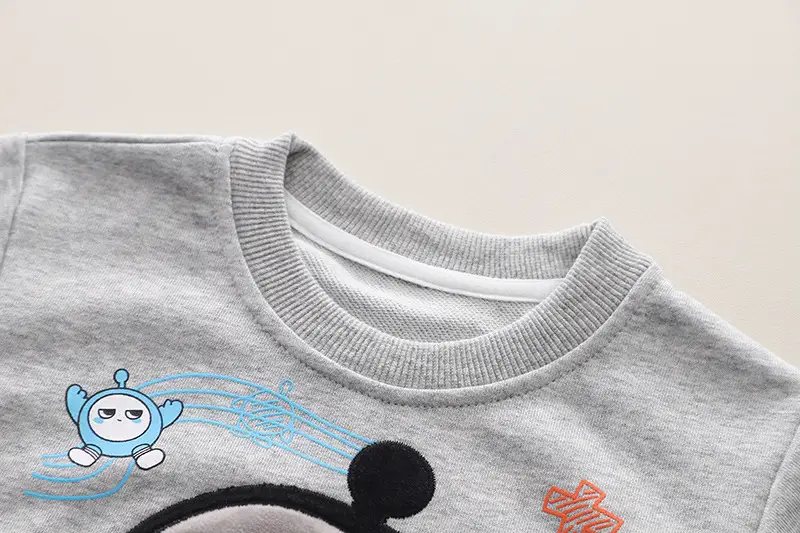 Boys Cotton Long Sleeve T-Shirt Blue UNO D Design — feature 5