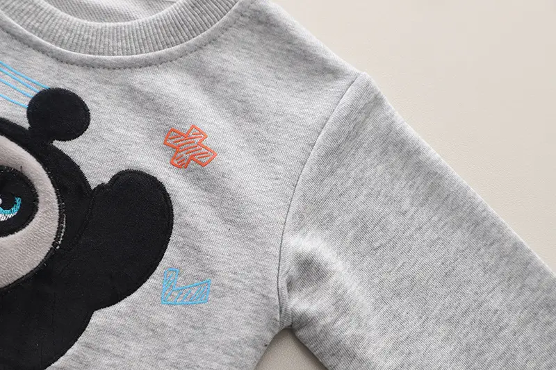 Boys Cotton Long Sleeve T-Shirt Blue UNO D Design — feature 6