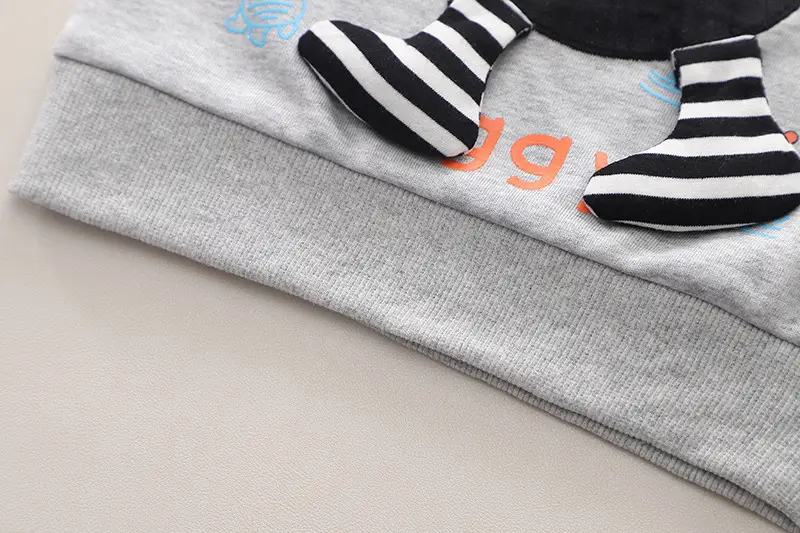 Boys Cotton Long Sleeve T-Shirt Blue UNO D Design — feature 9