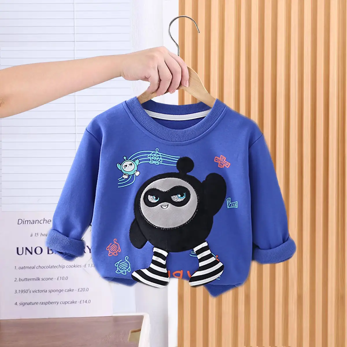 Boys Cotton Long Sleeve T-Shirt Blue UNO D Design
