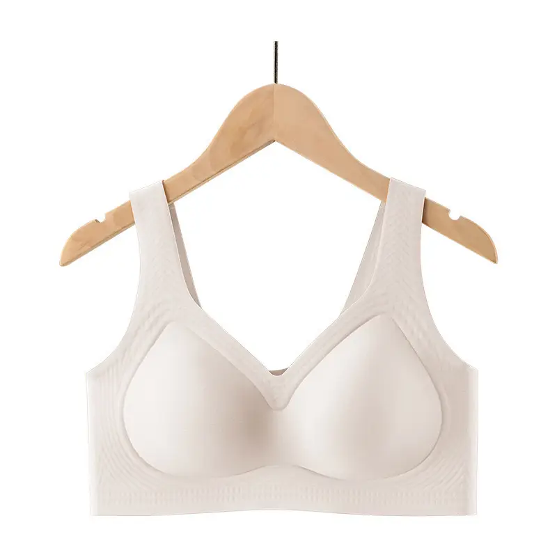 New chubby girl Plus Plus Exlarge Seamless Bra plus size Underwear Large Chest Small Comfortable Gather Top Bra for Women