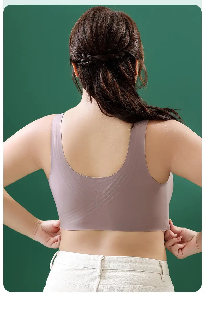 New chubby girl Plus Plus Exlarge Seamless Bra plus size Underwear Large Chest Small Comfortable Gather Top Bra for Women — feature 13