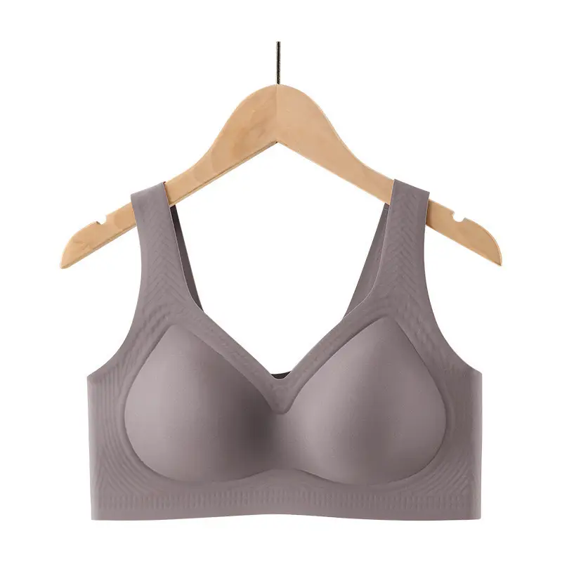 New chubby girl Plus Plus Exlarge Seamless Bra plus size Underwear Large Chest Small Comfortable Gather Top Bra for Women