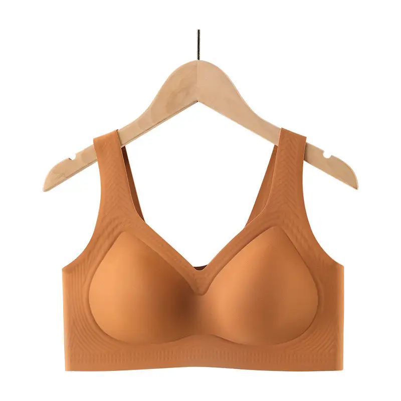 New chubby girl Plus Plus Exlarge Seamless Bra plus size Underwear Large Chest Small Comfortable Gather Top Bra for Women