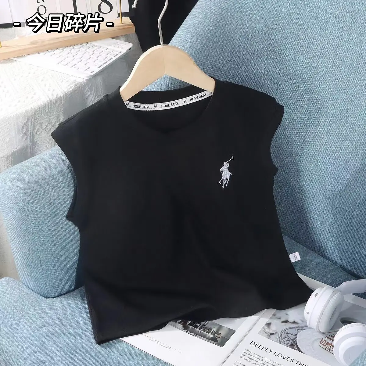 2024 Polo Black Sleeveless T-Shirt - Image 3