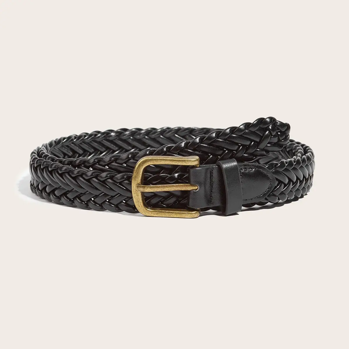 Women's Vintage Belt with Gold Buckle & Denim Shorts