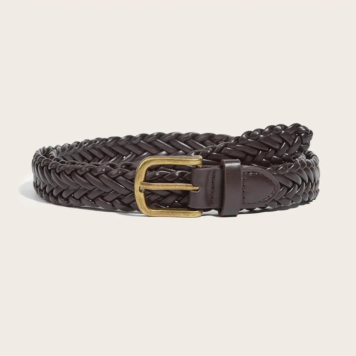 Women's Vintage Belt with Gold Buckle & Denim Shorts