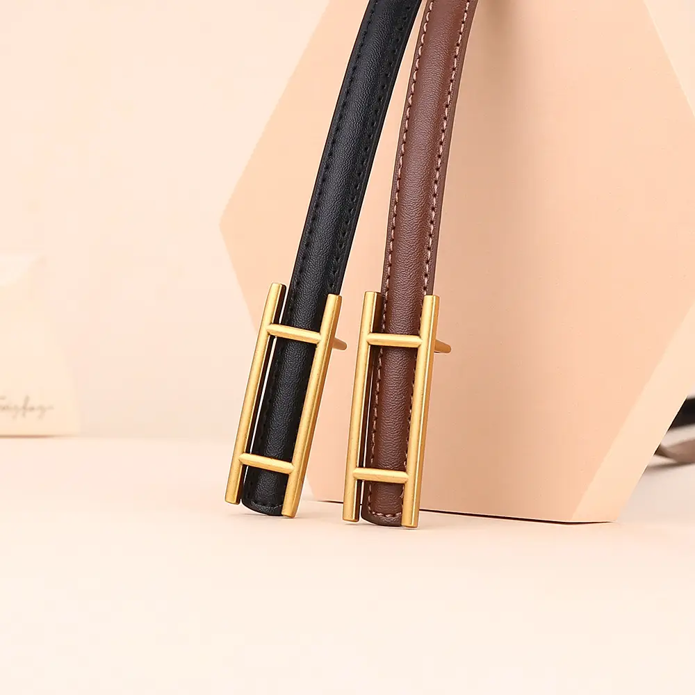 Women's White Leather Belt for Skirts Thin Business Fashion - Image 8