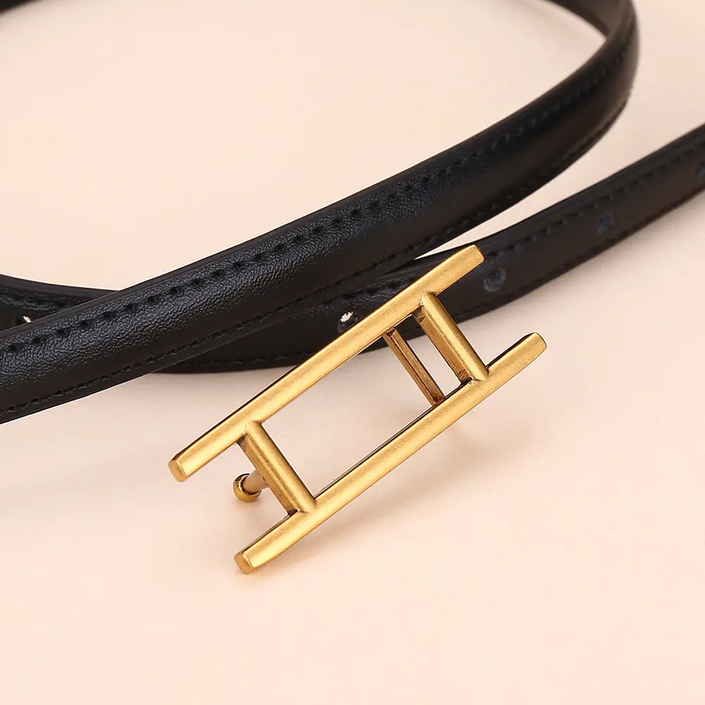 Women's White Leather Belt for Skirts Thin Business Fashion - Image 9