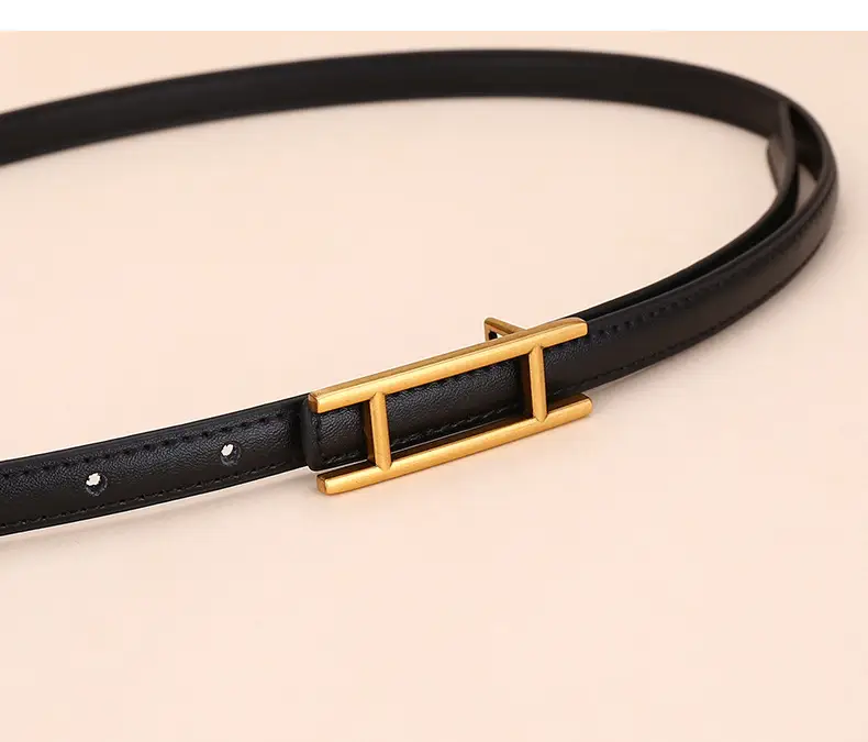 Women's White Leather Belt for Skirts Thin Business Fashion — feature 10