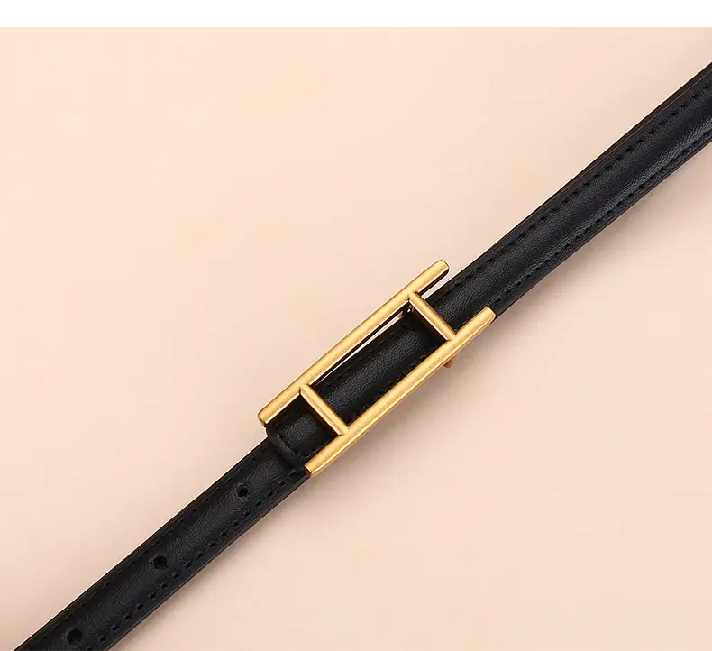 Women's White Leather Belt for Skirts Thin Business Fashion — feature 16