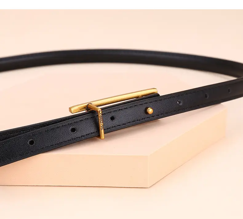 Women's White Leather Belt for Skirts Thin Business Fashion — feature 17