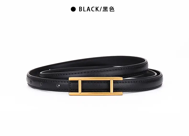 Women's White Leather Belt for Skirts Thin Business Fashion — feature 20