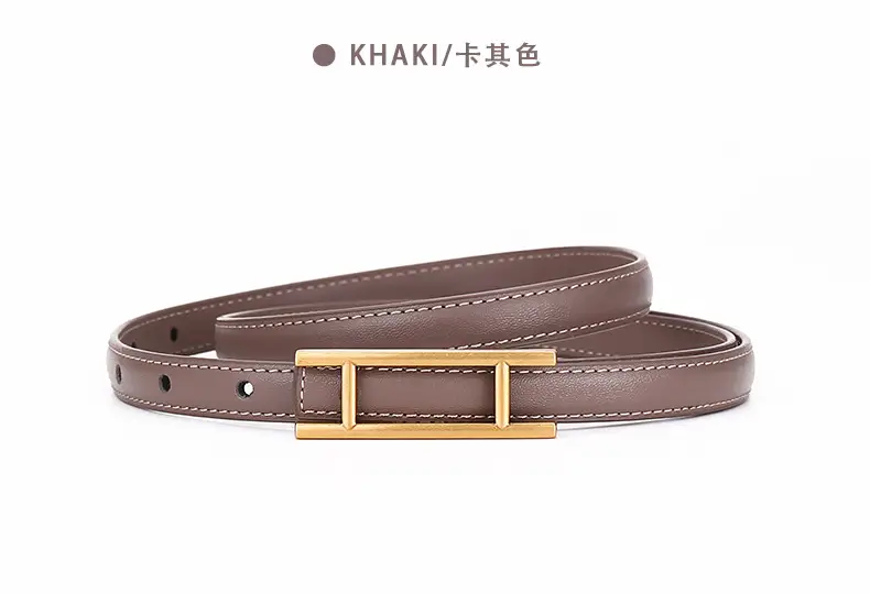 Women's White Leather Belt for Skirts Thin Business Fashion — feature 22
