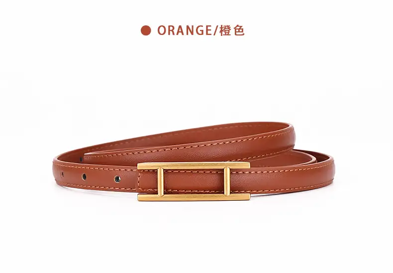 Women's White Leather Belt for Skirts Thin Business Fashion — feature 23