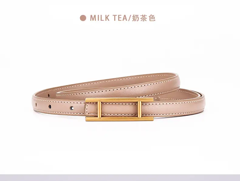 Women's White Leather Belt for Skirts Thin Business Fashion — feature 24