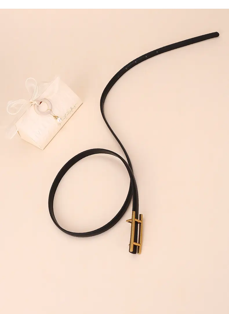 Women's White Leather Belt for Skirts Thin Business Fashion — feature 26