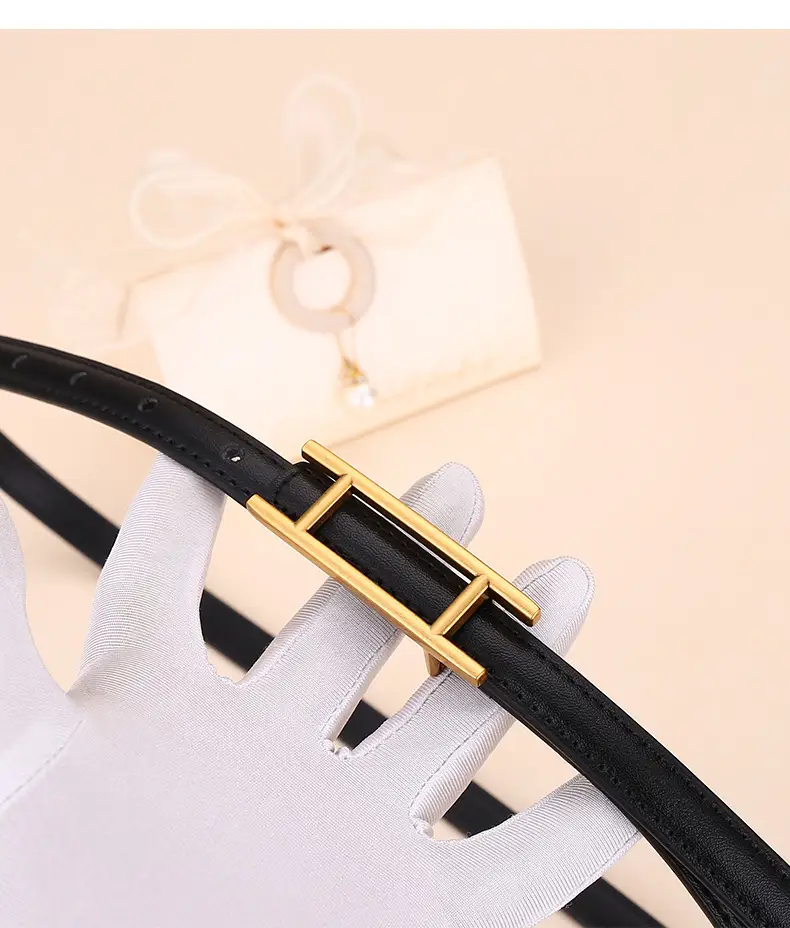 Women's White Leather Belt for Skirts Thin Business Fashion — feature 27