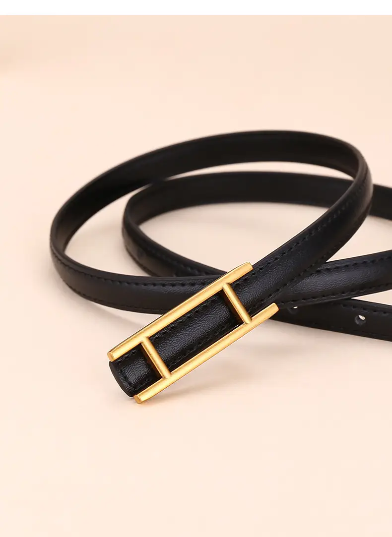 Women's White Leather Belt for Skirts Thin Business Fashion — feature 28