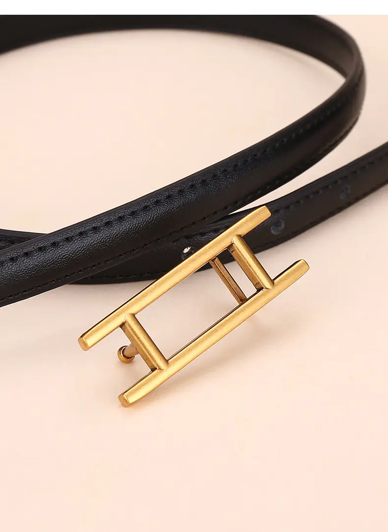 Women's White Leather Belt for Skirts Thin Business Fashion — feature 29