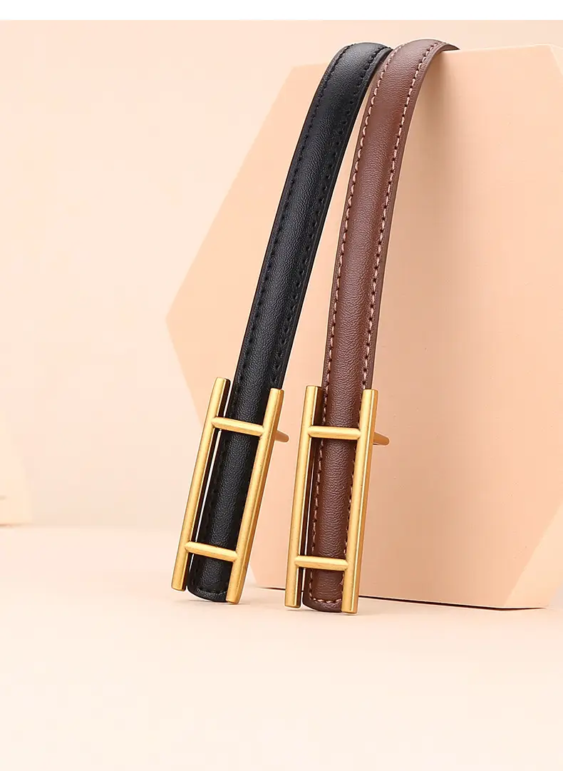 Women's White Leather Belt for Skirts Thin Business Fashion — feature 30