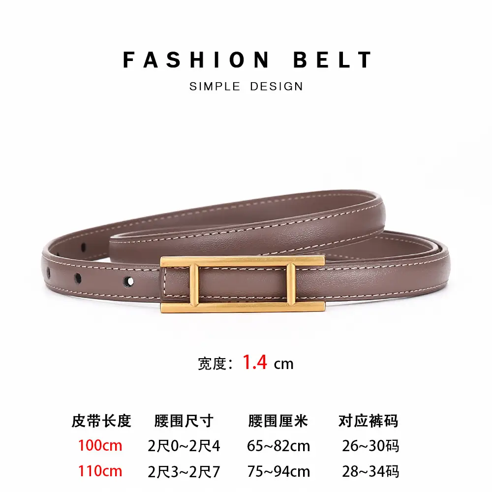 Women's White Leather Belt for Skirts Thin Business Fashion - Image 3
