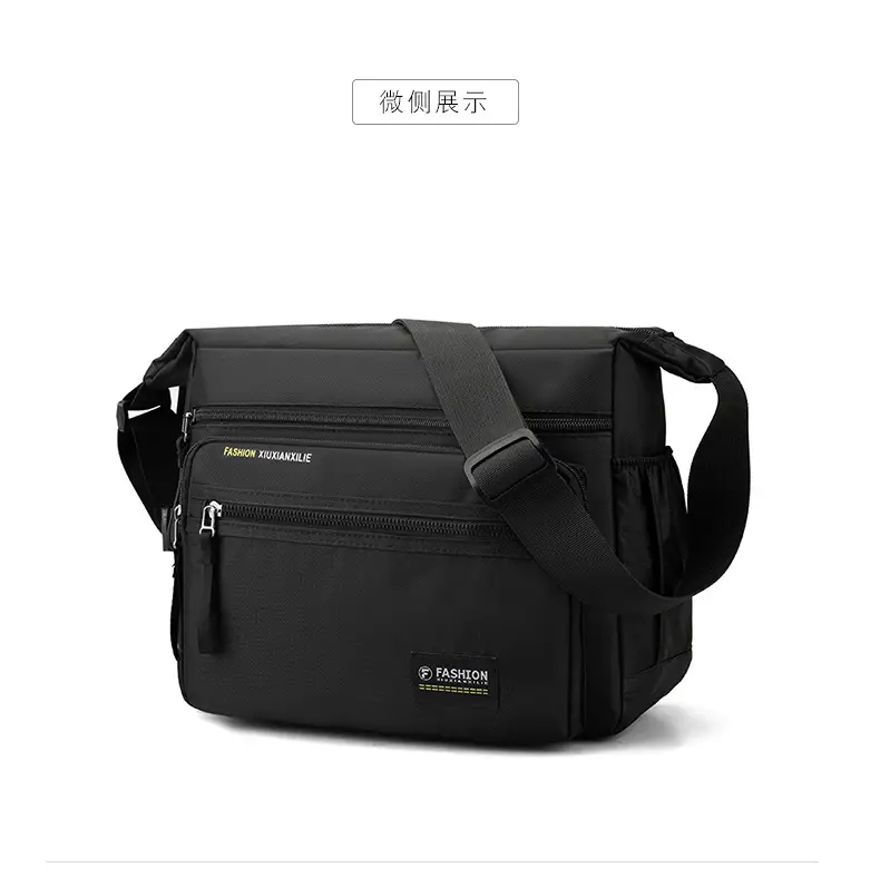 Men's Green Messenger Bag Large Capacity Shoulder Strap — feature 22