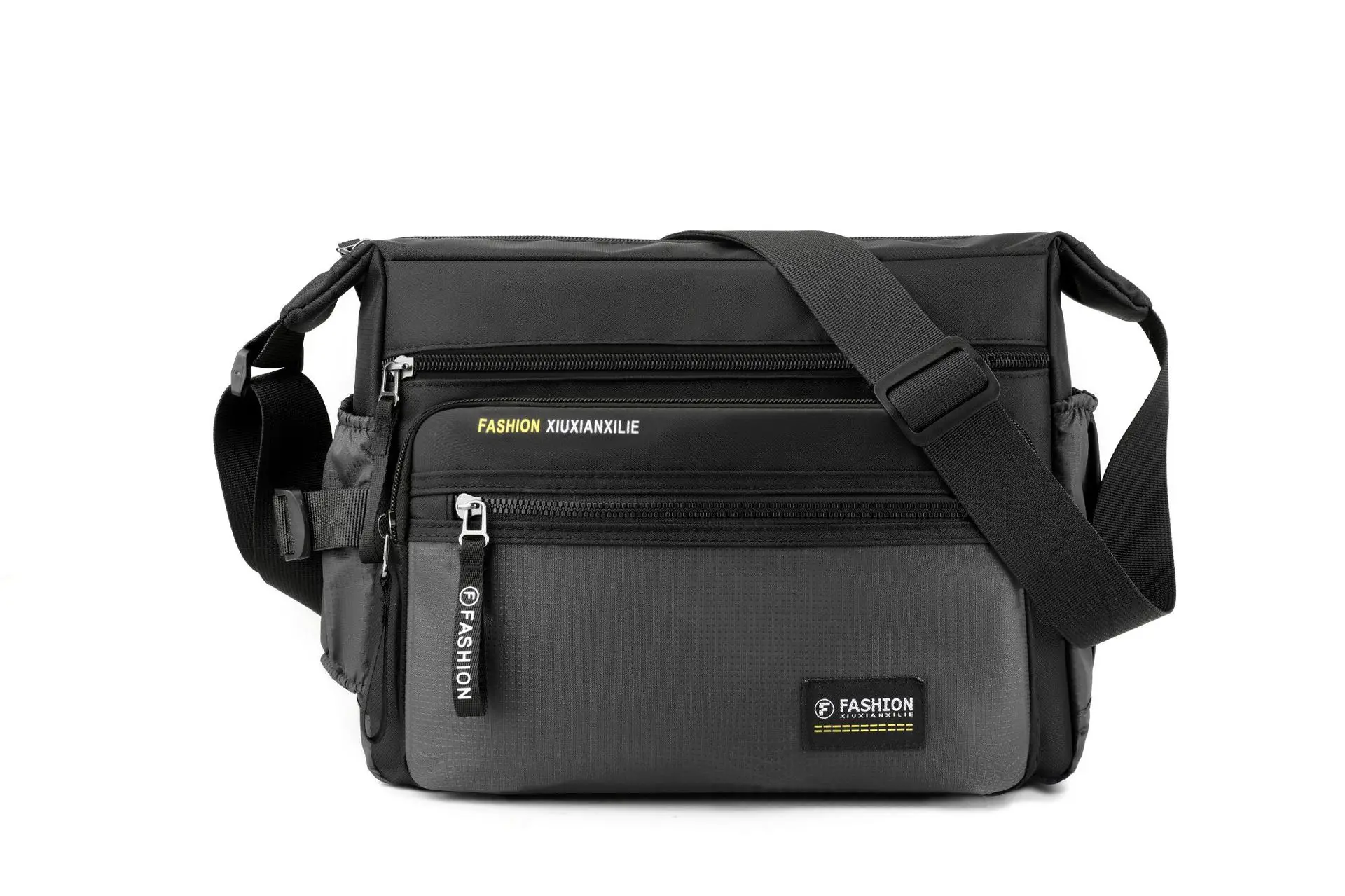 Men's Green Messenger Bag Large Capacity Shoulder Strap