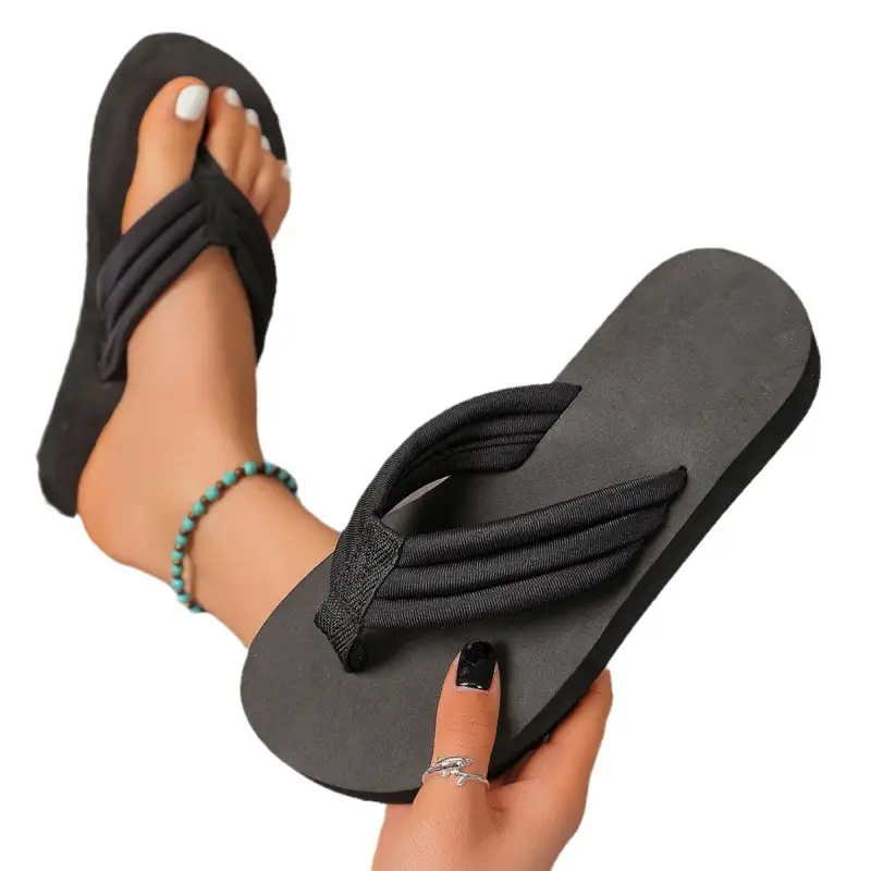 Foreign Trade Summer Sandals for Women, Flip-Flops for Women, Thick-Soled Wedge Heels, Non-Slip Beach Shoes, Korean Style Girls Flip-Flops for Women