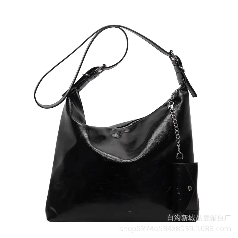 Retro Crossbody Bag Oil Wax Leather Large Capacity Women - Image 9