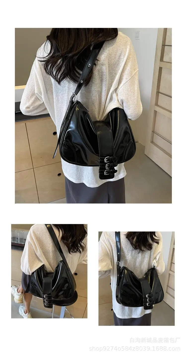Black Glossy Shoulder Bag for Women 2026 — feature 11
