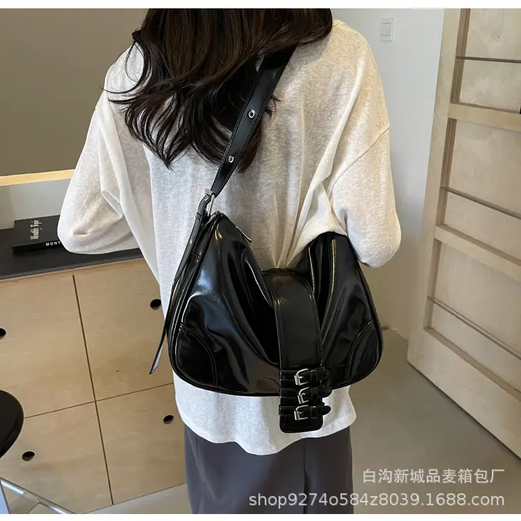 Black Glossy Shoulder Bag for Women 2026 — feature 24