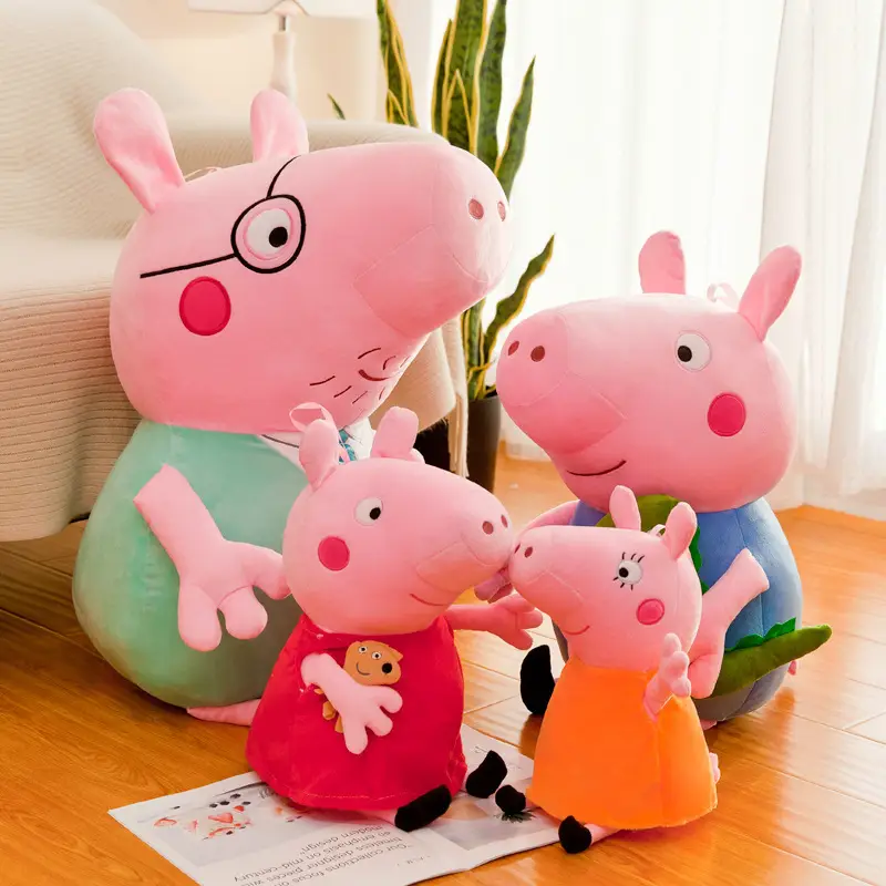 Peppa Pig Doll Family of Four Peppa George Plush Toy Doll Pillow Kidsren's Gift Family Interaction
