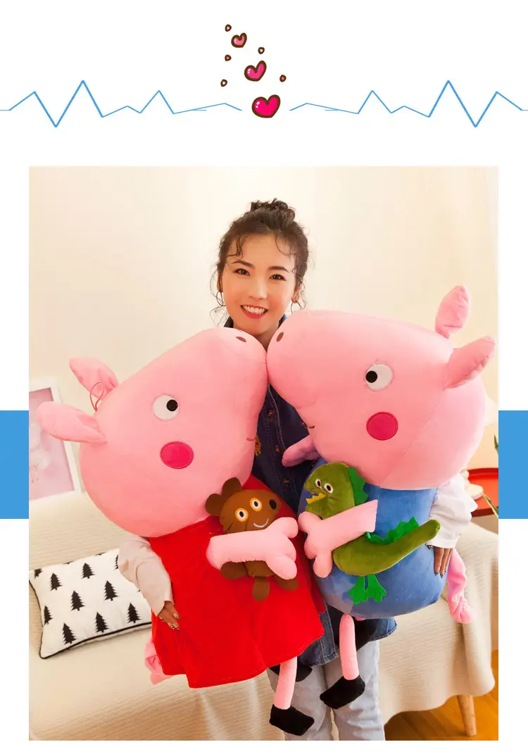 Peppa Pig Doll Family of Four Peppa George Plush Toy Doll Pillow Kidsren's Gift Family Interaction — feature 14