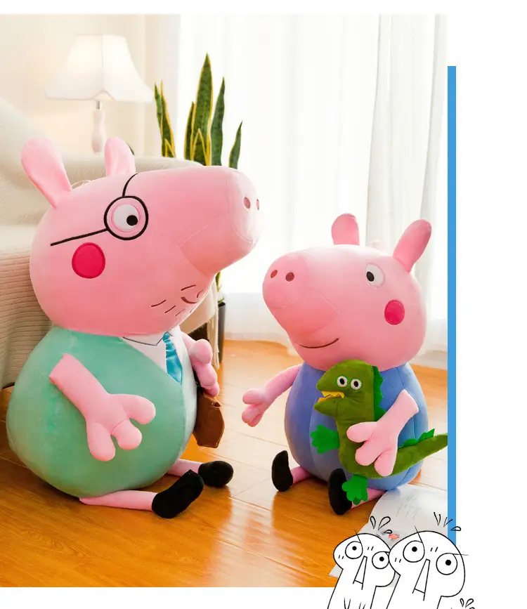 Peppa Pig Doll Family of Four Peppa George Plush Toy Doll Pillow Kidsren's Gift Family Interaction — feature 15