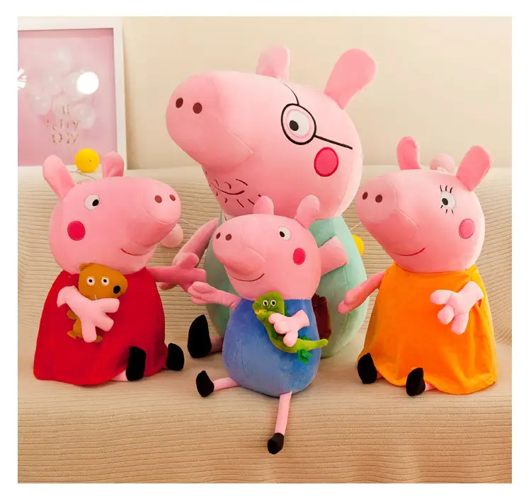 Peppa Pig Doll Family of Four Peppa George Plush Toy Doll Pillow Kidsren's Gift Family Interaction — feature 18