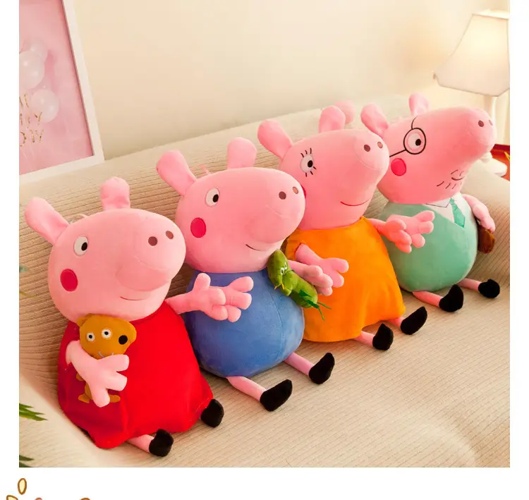 Peppa Pig Doll Family of Four Peppa George Plush Toy Doll Pillow Kidsren's Gift Family Interaction — feature 21