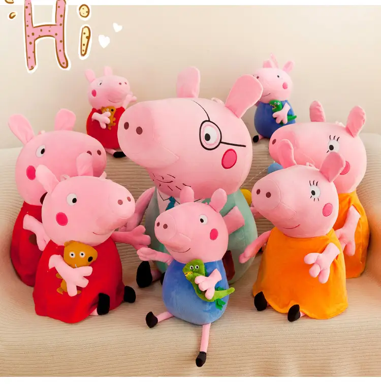 Peppa Pig Doll Family of Four Peppa George Plush Toy Doll Pillow Kidsren's Gift Family Interaction — feature 22