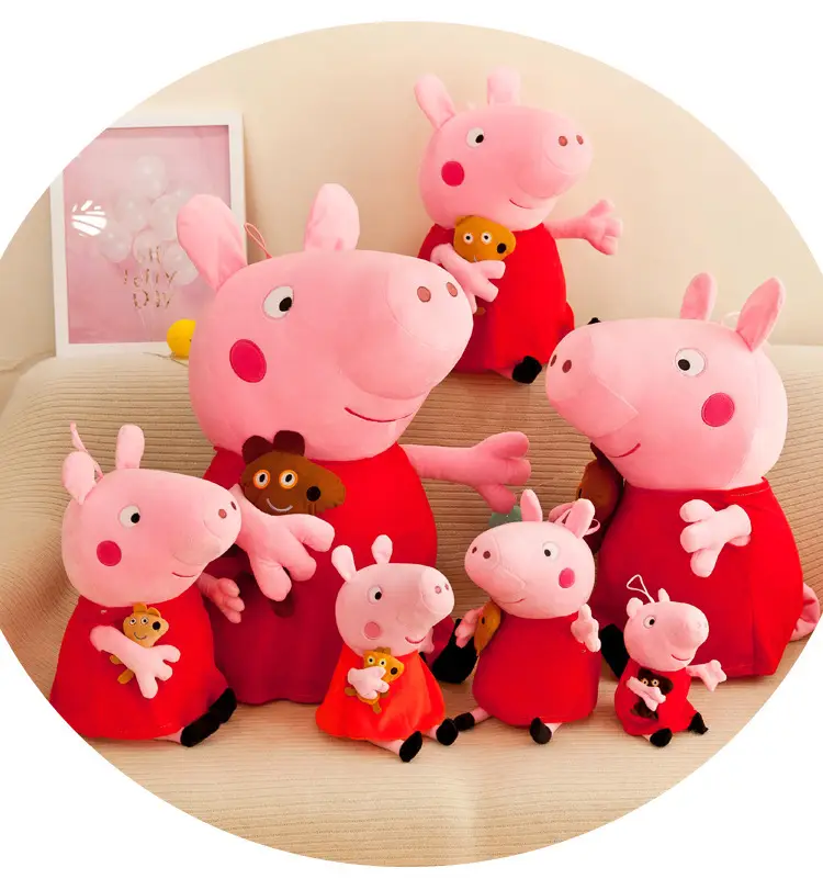 Peppa Pig Doll Family of Four Peppa George Plush Toy Doll Pillow Kidsren's Gift Family Interaction — feature 23