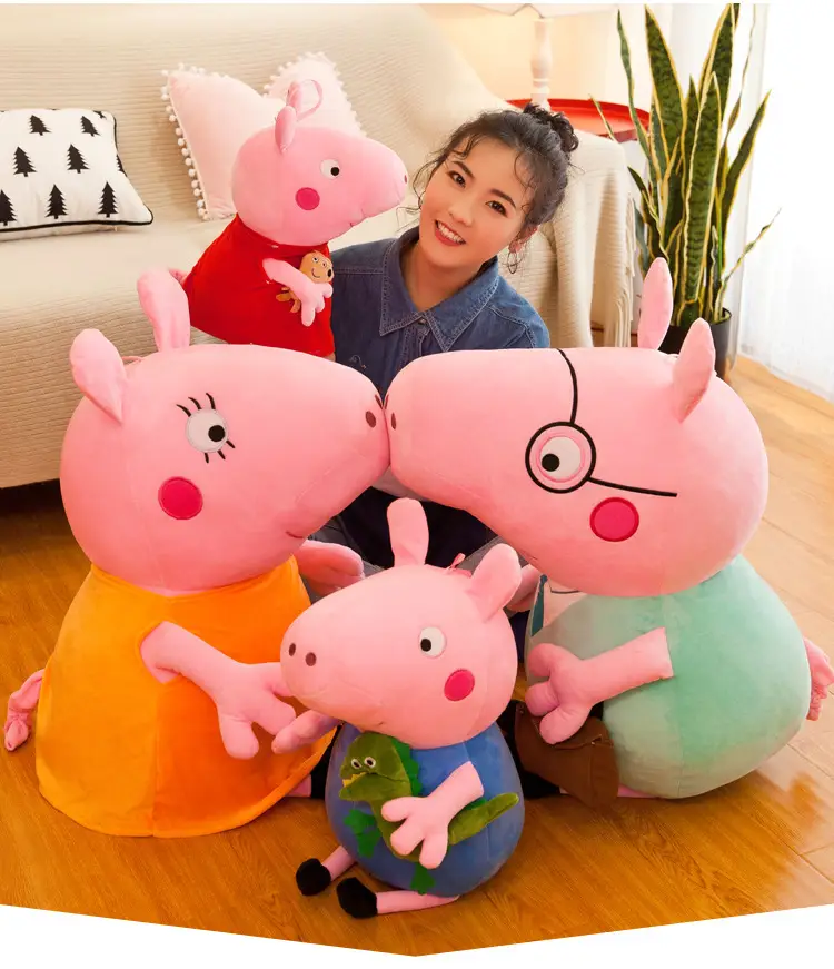 Peppa Pig Doll Family of Four Peppa George Plush Toy Doll Pillow Kidsren's Gift Family Interaction — feature 8
